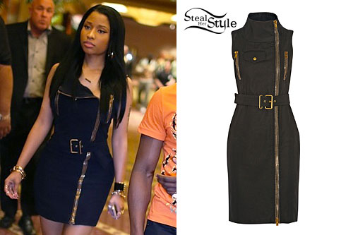 Nicki Minaj: Zipper-Front Biker Dress | Steal Her Style
