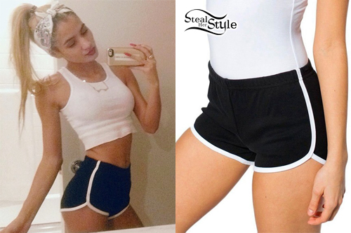 Pia Mia Perez: Black & White Running Shorts