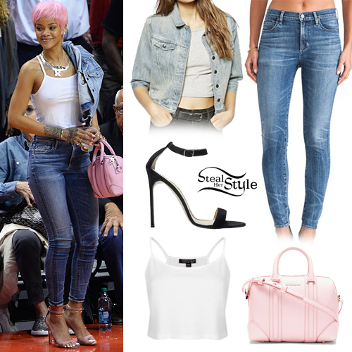 Rihanna: Cropped Cami, Jeans | Her Style