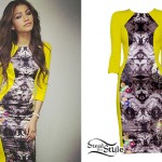 Zendaya: Yellow Photographic Print Dress