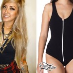 Allison Green: Black Zippered Bodysuit