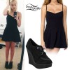 Bea Miller: Black Skater Dress, Creeper Boots | Steal Her Style