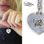 Bea Miller: 'Fuck You' Heart Tag Necklace