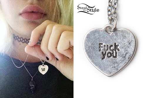 Bea Miller: 'Fuck You' Heart Tag Necklace