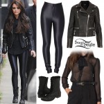 Cher Lloyd: Neck Tie Blouse, Disco Pants