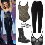 Jade Thirlwall: Black Pants, Mesh Bodysuit