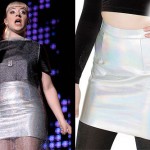 Leah McFall: Metallic Silver Leather Skirt