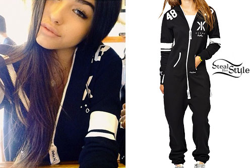 Madison Beer: Black Graphic Onesie | Steal Her Style