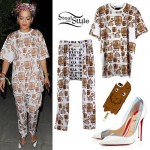 Rita Ora: Egyptian Print T-Shirt & Pants