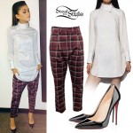 Zendaya Coleman: White Shirtdress, Plaid Pants