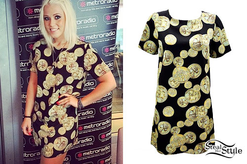 Amelia Lily: Gold Coin Print Dress