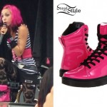 Ariel Bloomer: Hot Pink Sneaker Boots