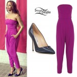 Beyoncé: Fuchsia Jumpsuit, Navy Pumps