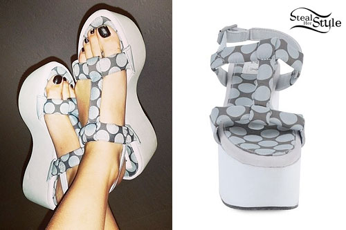 Charli XCX: Polka Dot Platform Sandals