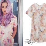 Kesha: Floral Print Shift Dress