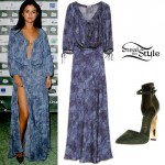 Selena Gomez: Maxi Dress, Suede Pumps