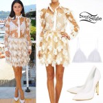 Selena Gomez: Rose Shirt, Feather Skirt