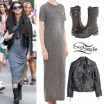 Selena Gomez: Maxi Dress, Combat Boots