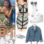 Zendaya: Printed Corset Dress Outfit