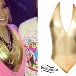 Allison Green: Gold Halter Bodysuit