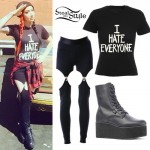 Ash Costello: 'I Hate Everyone' Tee Outfit