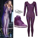 Ella Eyre: Flamingo Print Catsuit