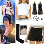 Jade Thirlwall: Crop Top, Black Shorts