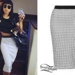 Natalia Kills: Gingham Pencil Skirt