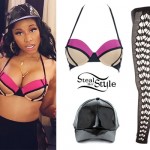Nicki Minaj: Colorblock Bikini, Mesh Leggings