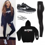 Tinashe: Blessed Sweatshirt Outfit