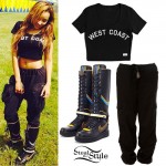 Tinashe: 'West Coast' Tee, Nike Boots