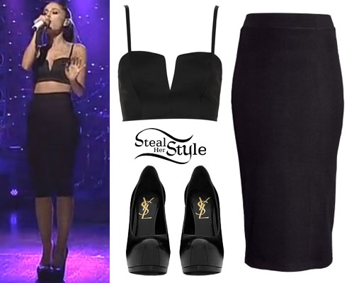 Ariana Grande: Split Bralet, Pencil Skirt