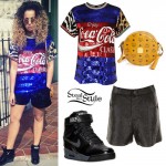 Ella Eyre: Sequin Coca-Cola Tee Outfit