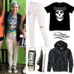 Hayley Williams: Beyoncé Misfits Tee, White Jeans