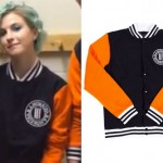 Hayley Williams: Orange & Black Varsity Jacket