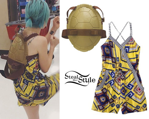 Hayley Williams: Yellow Printed Romper