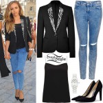 Jade Thirlwall: Black Blazer, Ripped Jeans