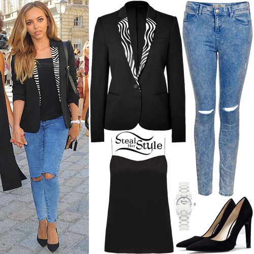 Jade Thirlwall: Black Blazer, Ripped Jeans