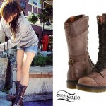 LIGHTS: Tall Brown Combat Boots