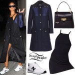 Rihanna: Black Dress, Panelled Coat