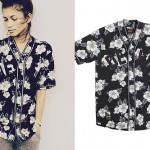 Zendaya: Black Floral Baseball Jersey