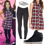 Becky G: Plaid Sleeveless Tunic Outfit