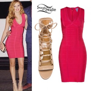 Bella Thorne: Bandage Dress, Lace-Up Sandals | Steal Her Style