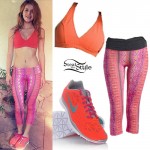 Bella Thorne: Pink & Coral Athletic Outfit