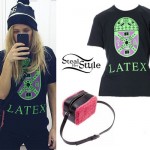 Ellie Goulding: 'Latex' T-Shirt, Furry Bag