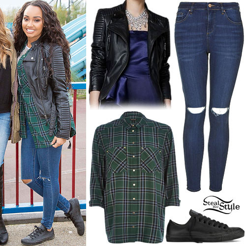 Leigh Anne Pinnock: Leather Jacket, Ripped Jeans