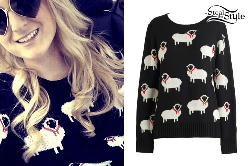Meghan Trainor: Sheep Print Sweater