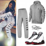Mila J: Jordan Sweatsuit, Reflective Sneakers