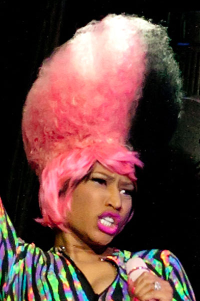Nicki Minaj Teased Black, Pink Afro, Split Color, Two-Tone 