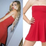 Pia Mia Perez: Red Strapless Dress